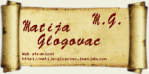 Matija Glogovac vizit kartica